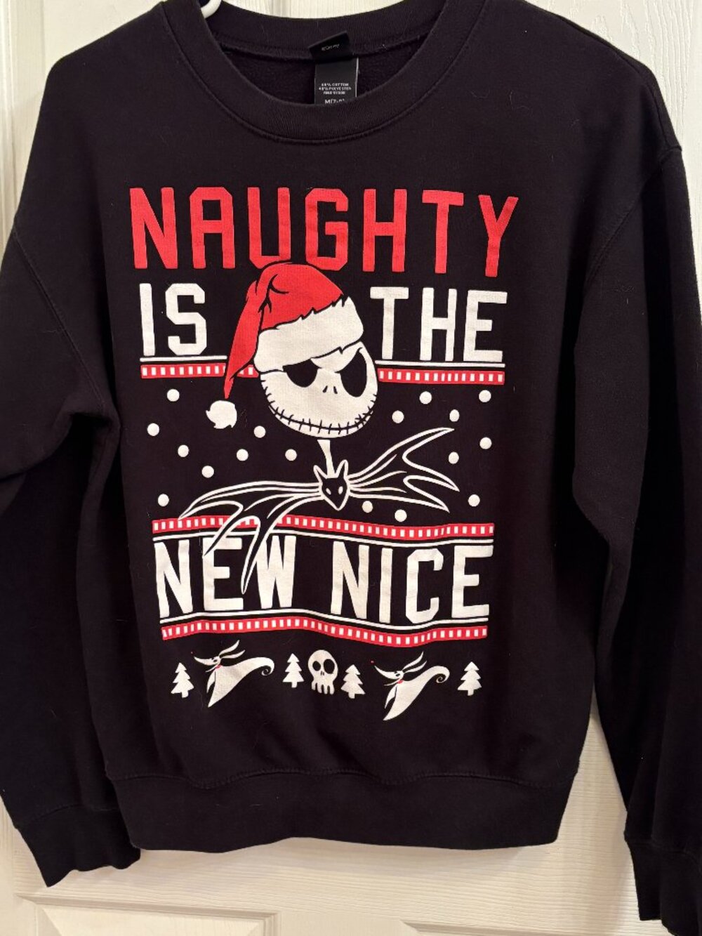 Disney Nightmare Before Christmas Naughty Is The New Nice Sweatshirt size M 7/8